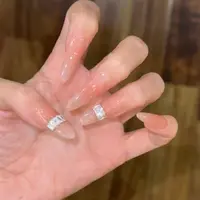 谪仙 全锆石 纯手工定制穿戴甲美甲成品美甲贴片10片