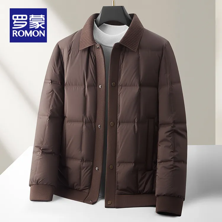罗蒙男式羽绒服秋冬工装款国标90白鸭绒保暖青年高奢商务防寒休闲
