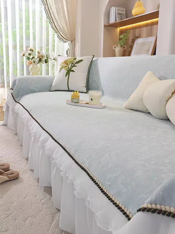 【碎晴】冰丝透气25新款现代轻奢大裙摆沙发巾固定防滑防猫抓盖布