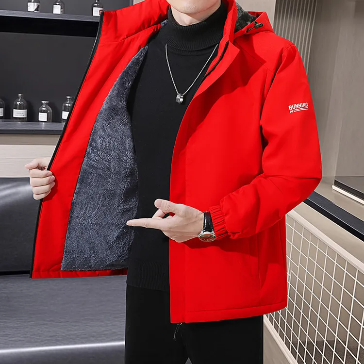 品牌夹克休闲男外套加绒潮流帅气时尚百搭宽松大码运动上衣春秋季