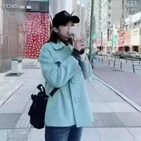 不支持退换/翻领直下摆中款毛呢外套1400424