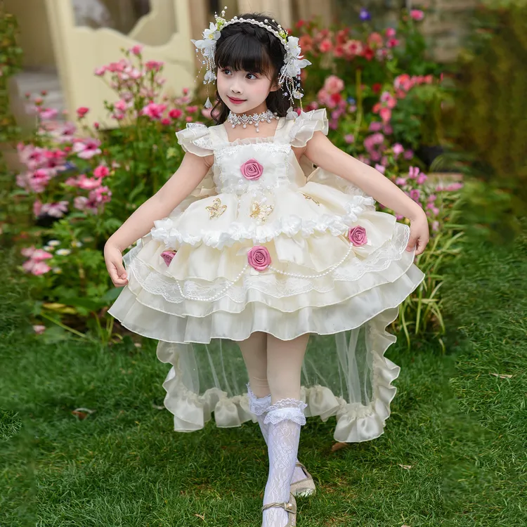 女童夏季洛丽塔公主裙小女孩生日聚会蓬蓬裙小仙女日常甜美连衣裙