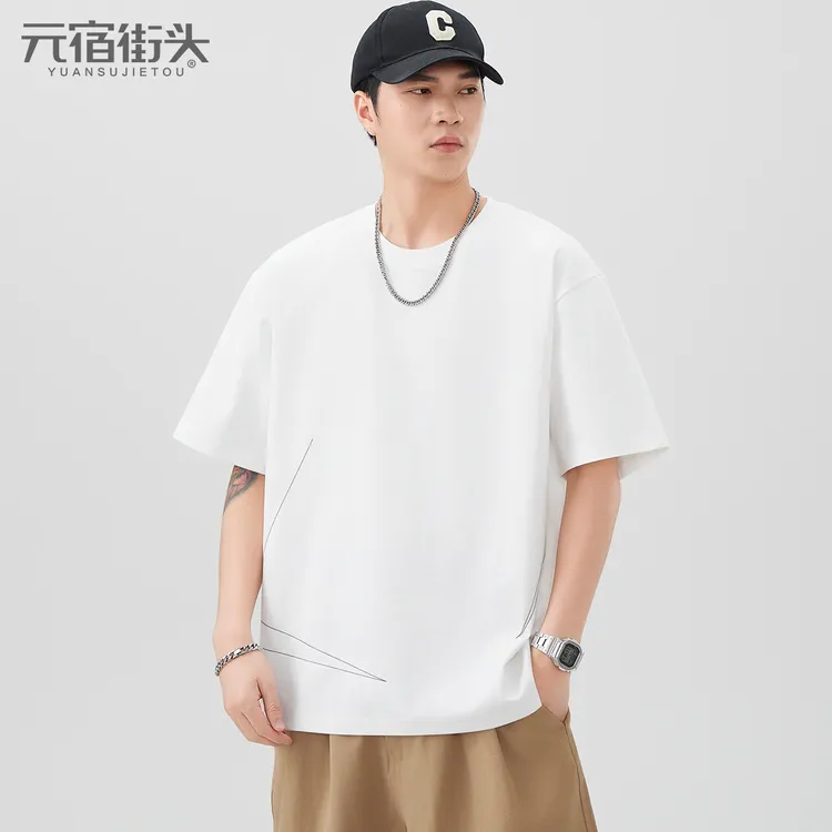 凉感科技棉短袖t恤男士潮流百搭夏季2025新款高端美式体恤夏休闲