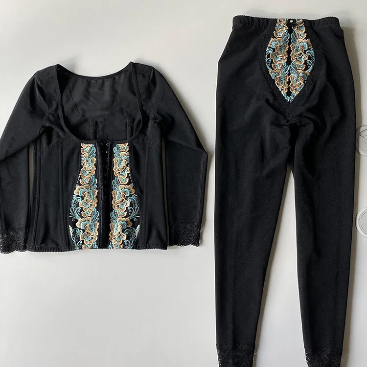 院线同款米兰风情【长袖+长裤】分体模具体雕套装塑形美体束身3024