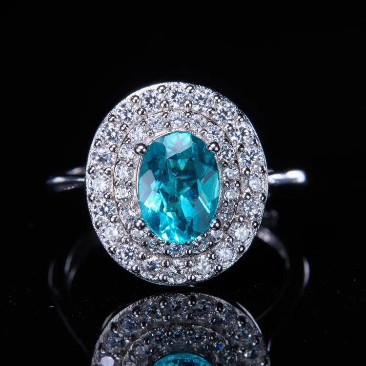 珠宝925银磷灰石戒指多样性发货