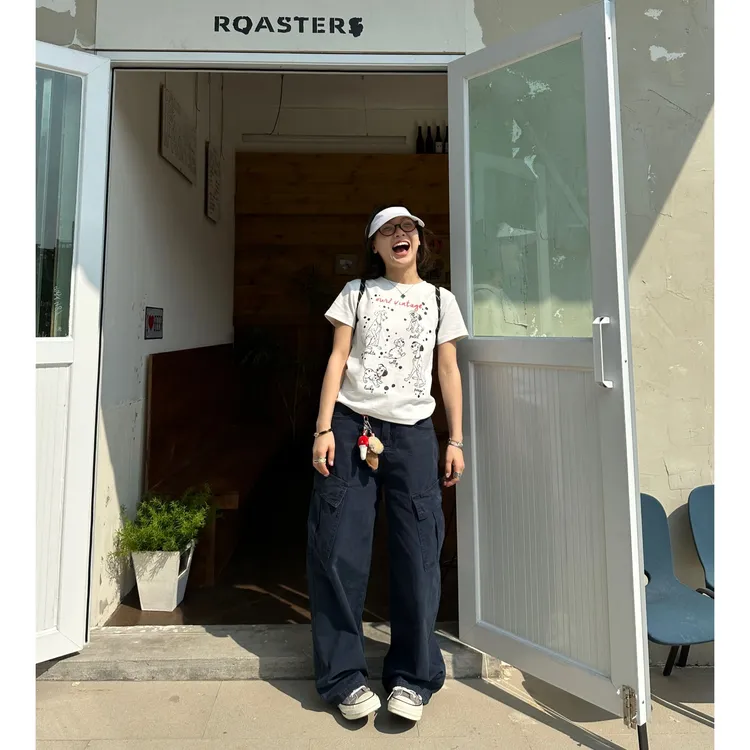 Our2【小男孩工装裤】设计感直筒弯刀工装休闲裤【B7597】