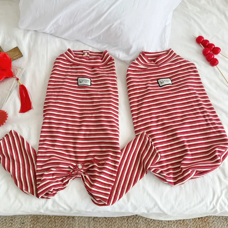 挚娜宠物 大狗条纹两脚 四脚打底衫 秋冬款衣服 舒适保暖衣服