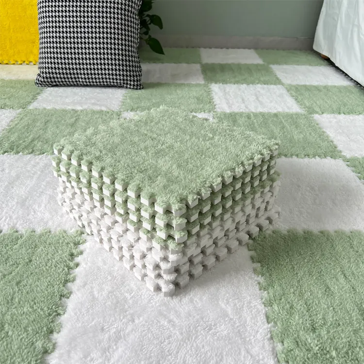 毛绒拼接地毯卧室客厅阳台飘窗大面积全铺耐脏地垫