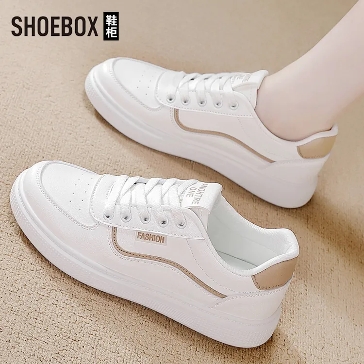 达芙妮集团旗下小白鞋女2025秋冬新款薄款平底板鞋透气网面休闲鞋