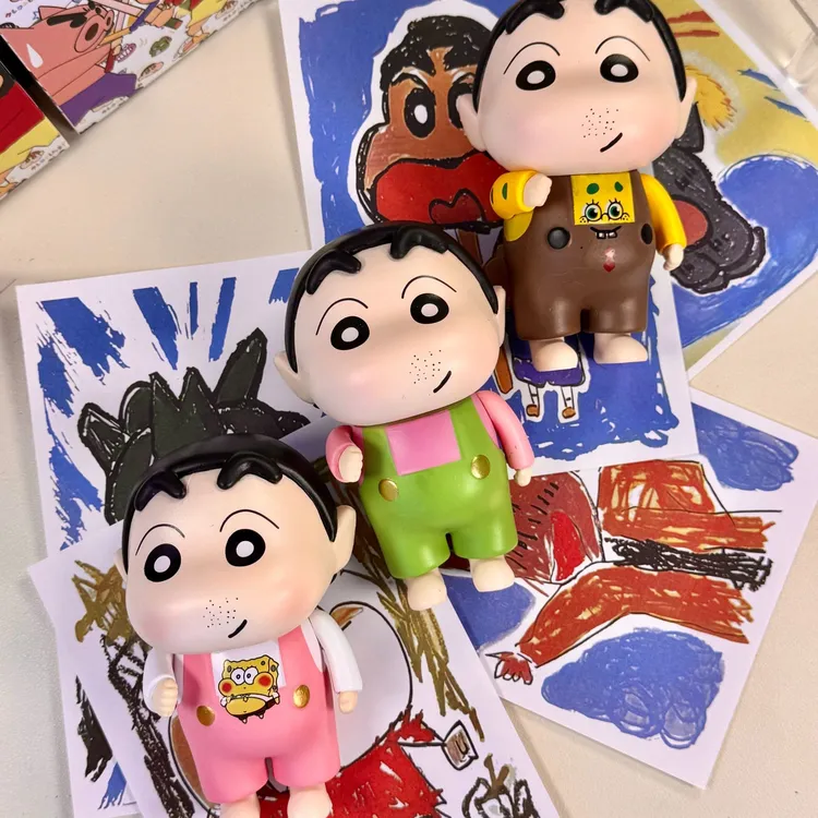 蜡笔小新居家摆件可爱网红生日礼物麻雀脸雀斑小新玄关摆件