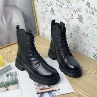 37302  秋冬新款百搭系带马丁靴加绒   