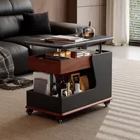 可移动边几茶几小户型客厅岩板小推车多功能升降实木折叠沙发边柜