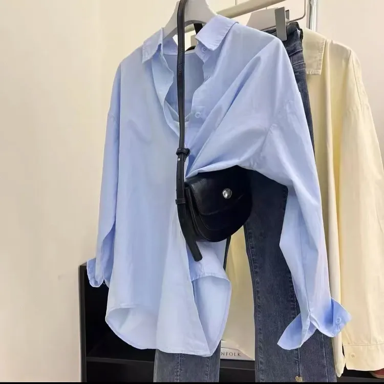 2025百搭棉衬衫韩版休闲时尚外搭春夏新款上新女装长袖衬衣宽松