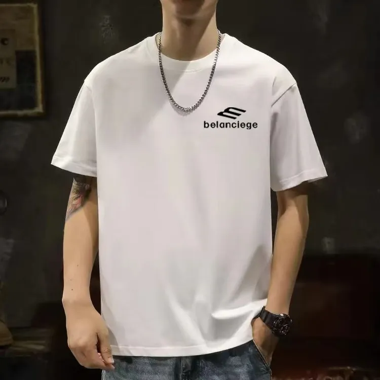 夏季t恤新款短袖T恤印花时尚宽松半袖圆领简约潮流休闲百搭Q