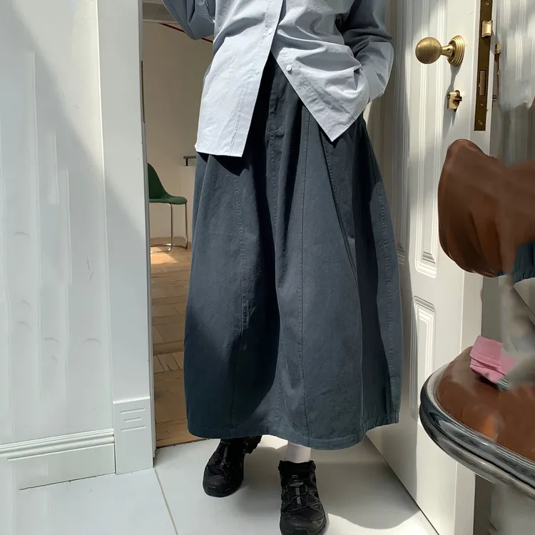 日系山本风花苞半身裙女2025秋高腰显瘦休闲中长款工装半裙96533