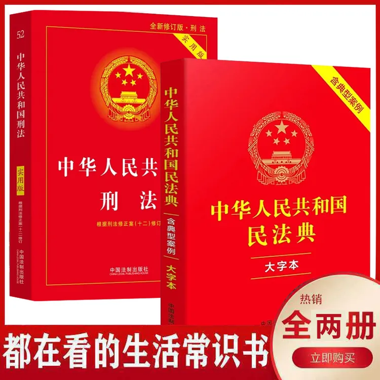 2025适用中华人民共和国民法典 刑法实用版新版法律常识法律书籍