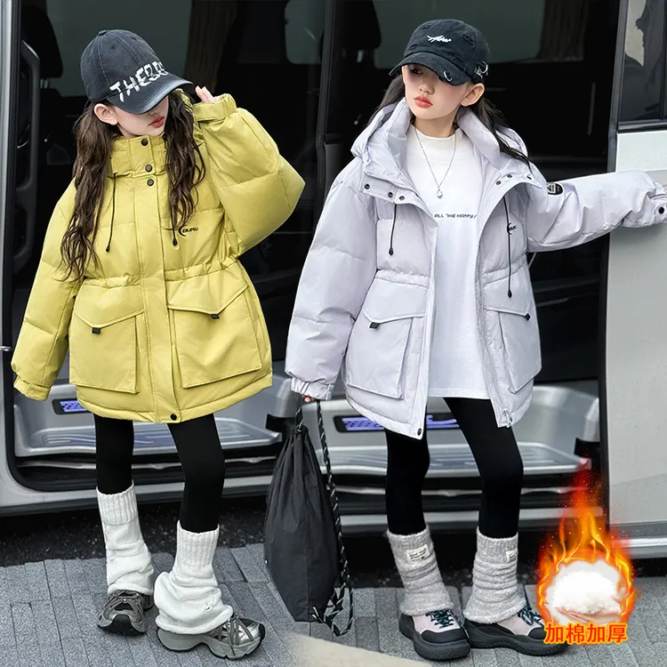 女童棉服2025新款儿童冬季加厚中大童女孩洋气中长款棉衣棉袄外套