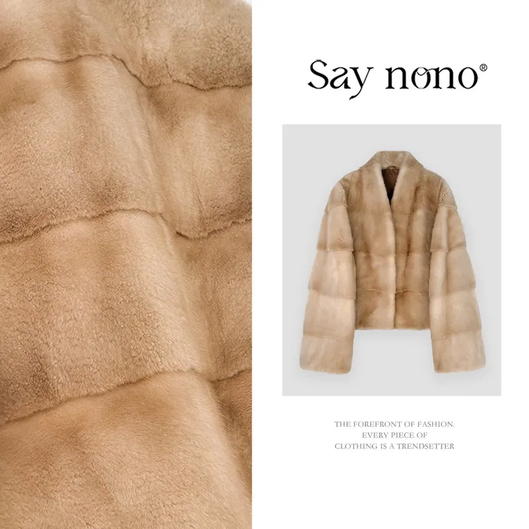 懒猫nono│Saynono 轻奢复古V领短款水貂毛皮草外套 GG05261FY