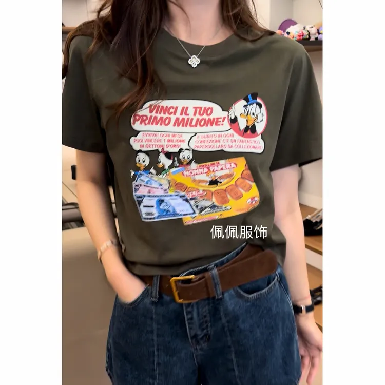 PEIYUHAN佩佩PC 【唐老鸭小短T】短袖T恤 T24856 7067217纯棉先