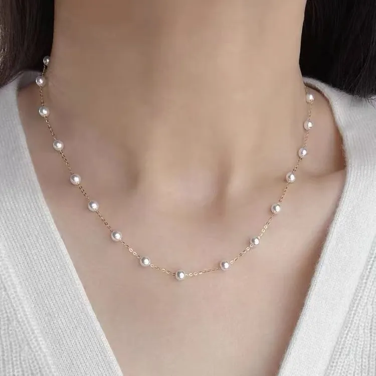 纯天然淡水珍珠 满天星项链 S925银链子 漫天繁星时尚气质优雅