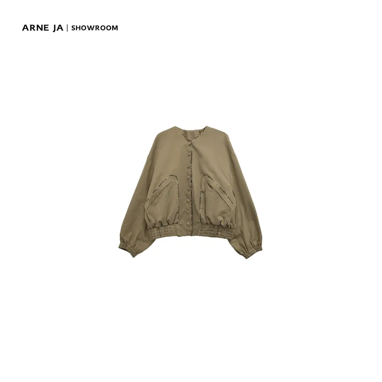 ARNE JA｜“街头艺术”重工格纹饰边飞行夹克外套W7219435