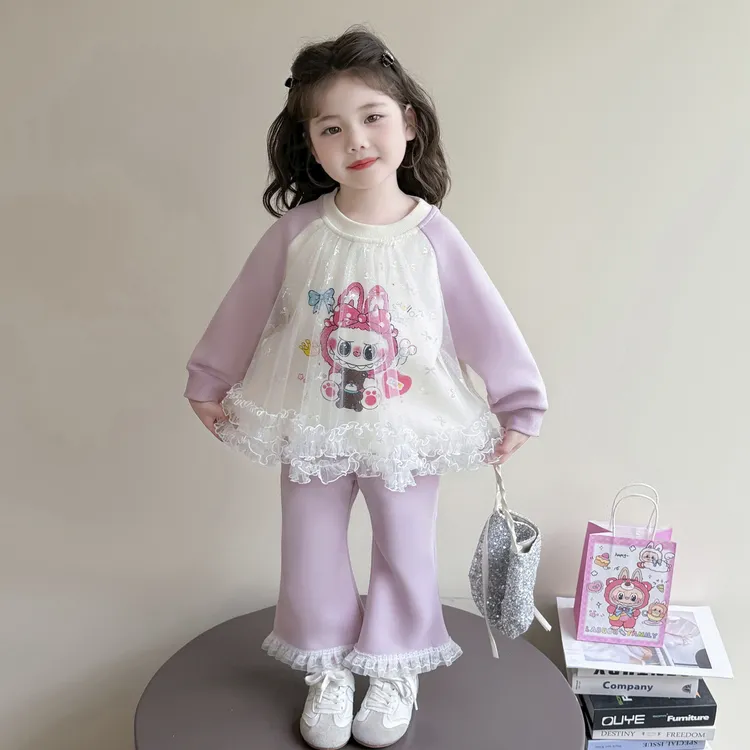 女童秋装套装2025新款4-6岁幼儿园潮款小童女宝春秋季洋气两件套