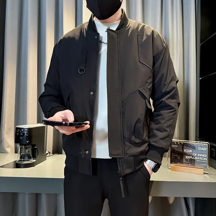 2025年新款男士休闲工装外套时尚百搭韩版帅气春秋季棒球领夹克潮