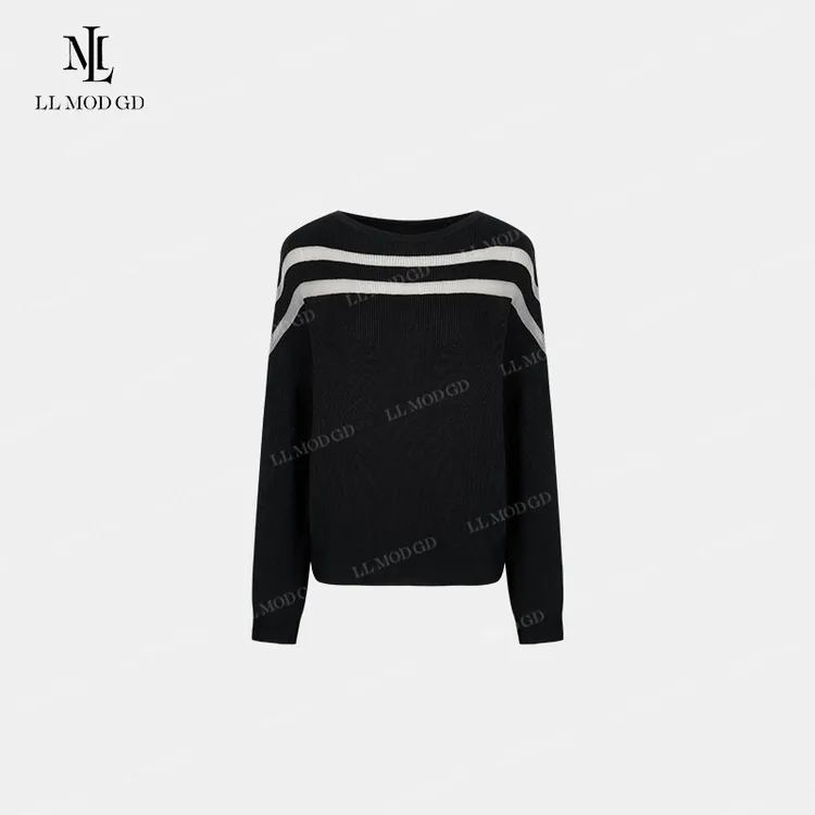 丝丝格调 春夏轻奢香风设计小众一字领针织衫镂空上衣YL-260344