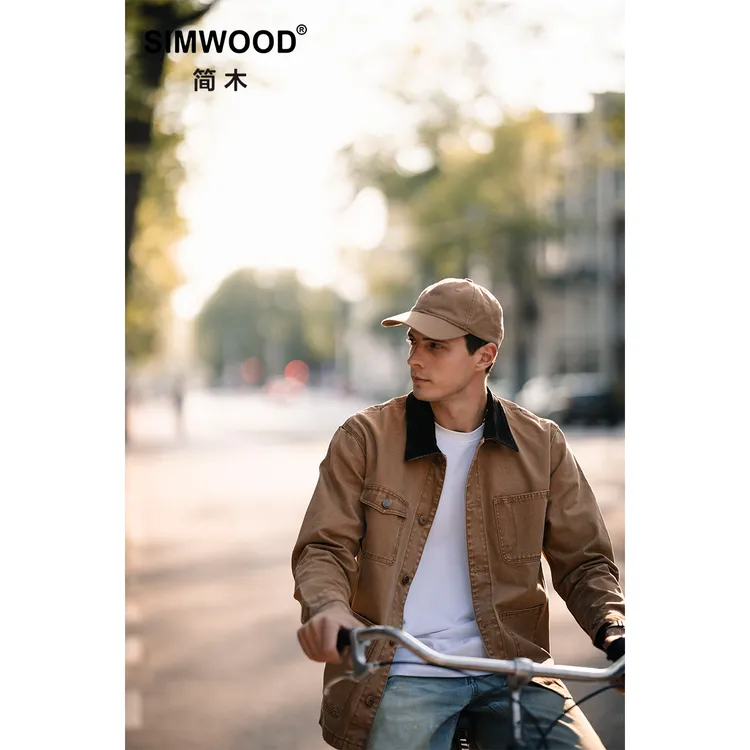 SIMWOOD/简木【宽松版】双股珠帆重石磨水洗复古密歇根夹克SN130466
