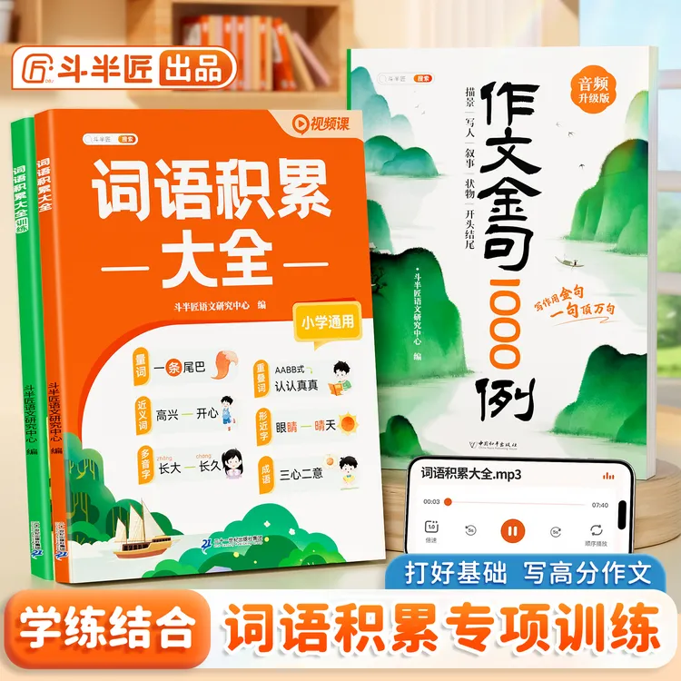 斗半匠2025新版小学通用语文词语积累大全字词专项训练视频讲解T