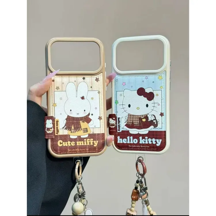 仿皮质蓝条纹星星围巾kt苹果适用17promax手机壳iPhone16新款15