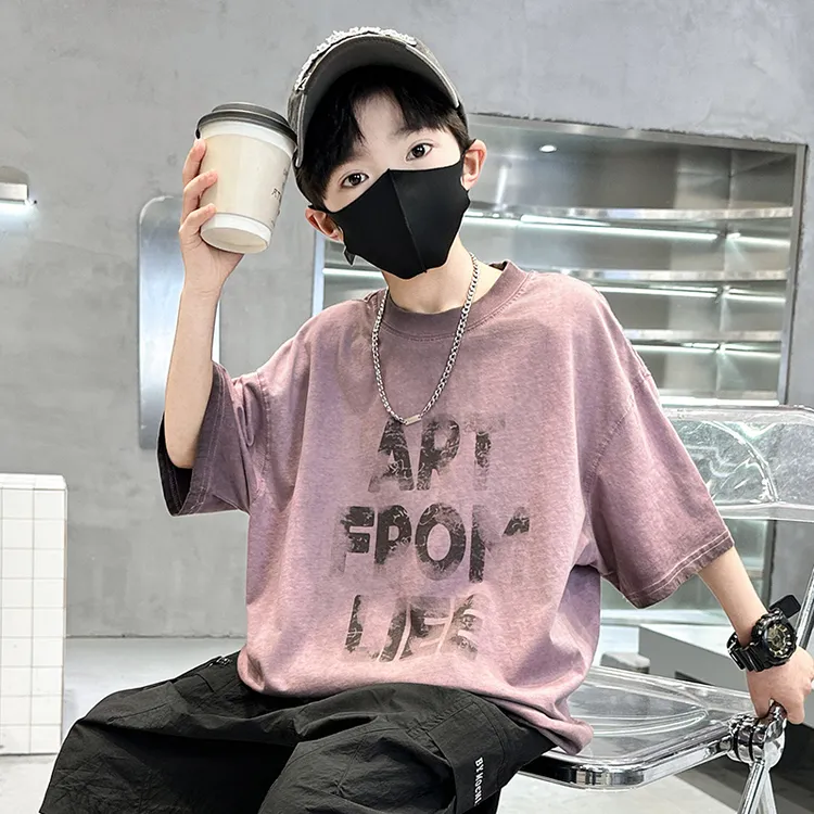 儿童装男童夏装纯棉短袖T恤2025新款中大童夏季帅气夏款男孩上衣t