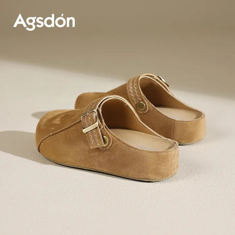 /奥古狮登复古勃肯鞋女2025新款秋季厚底增高包头半拖鞋百搭爆款Q