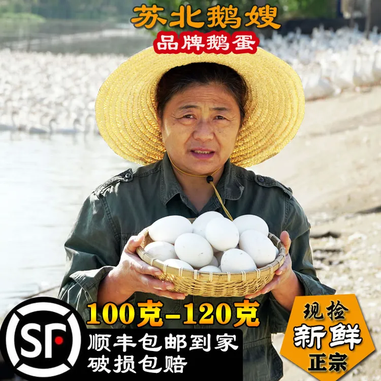【100-120g】新鲜土鹅蛋农村生态活水散养正宗土鹅蛋孕妇孩子吃