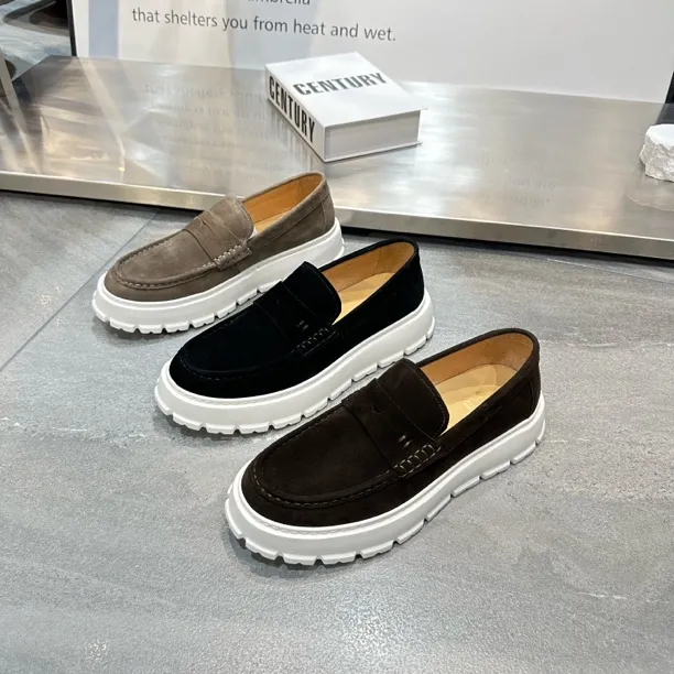 男士反绒面超轻透气舒适老钱风一脚踏款时尚休闲鞋