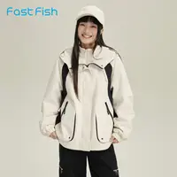 快鱼夹克外套女2025新款内胆加厚保暖冬装大容量口袋冲锋衣女装