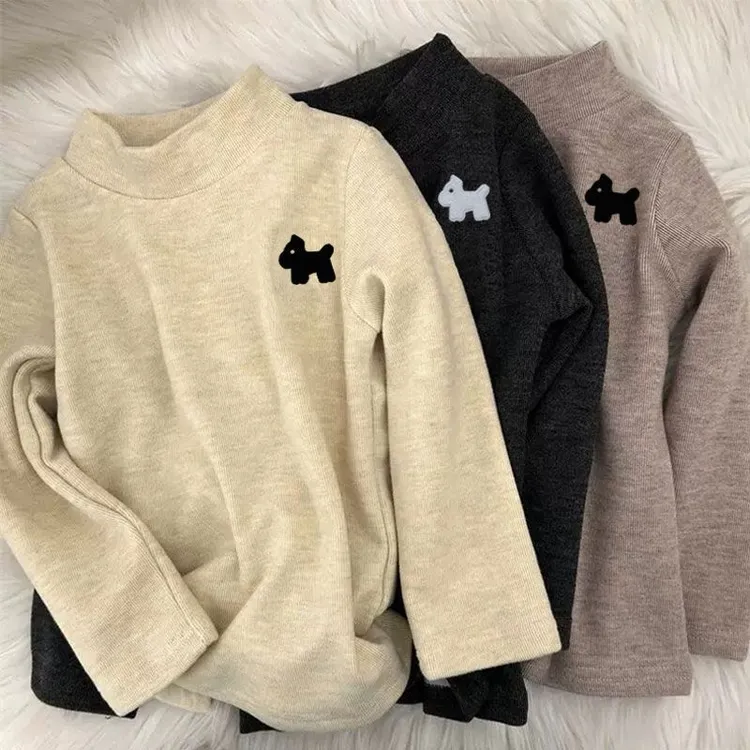 巨柔软秋冬季男童德绒半高领修身加厚保暖内搭长袖儿童磨毛打底衫