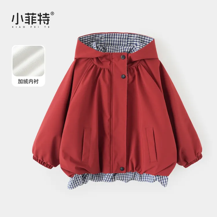 小菲特女童冬连帽外套三防面料儿童保暖衣服BGYD56395