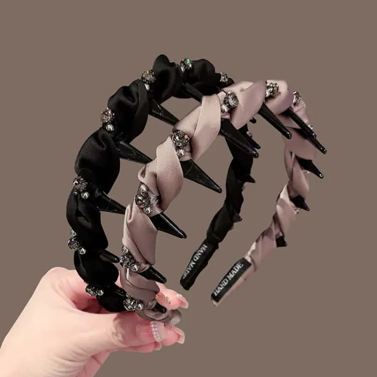 发箍女2025新款高级感镶钻缠绕防滑带齿头箍气质洗脸压发发卡头饰