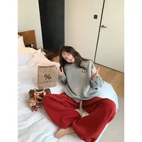 张贝贝 手作の一顆苹果 拼布刺绣 柔感杂色廓形卫衣