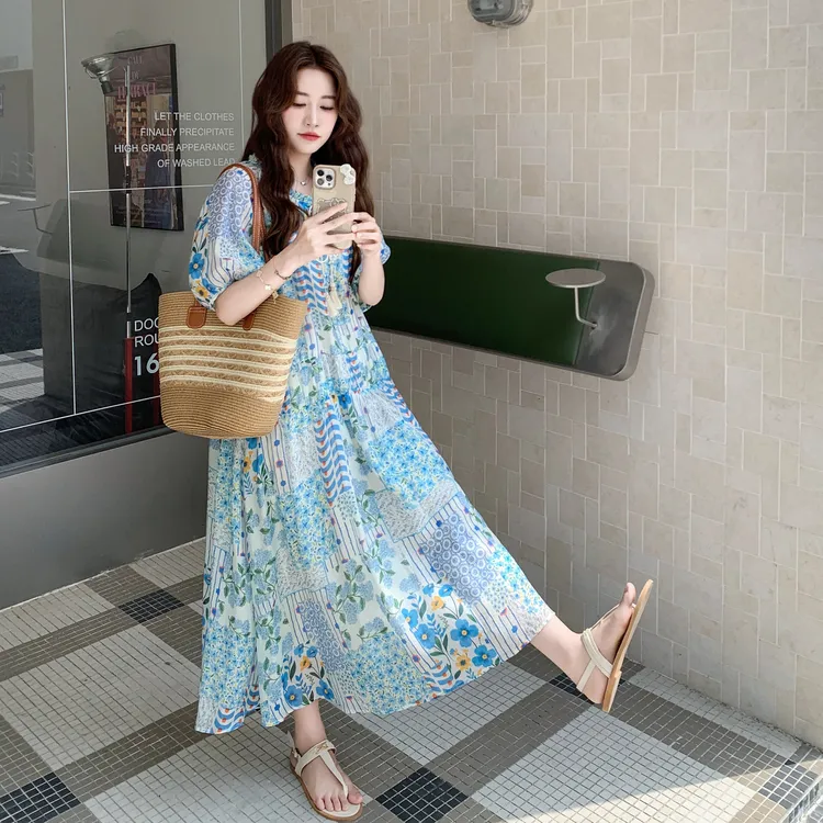 法式碎花小清新连衣裙女夏2025新款减龄海边度假风超好看气质长裙
