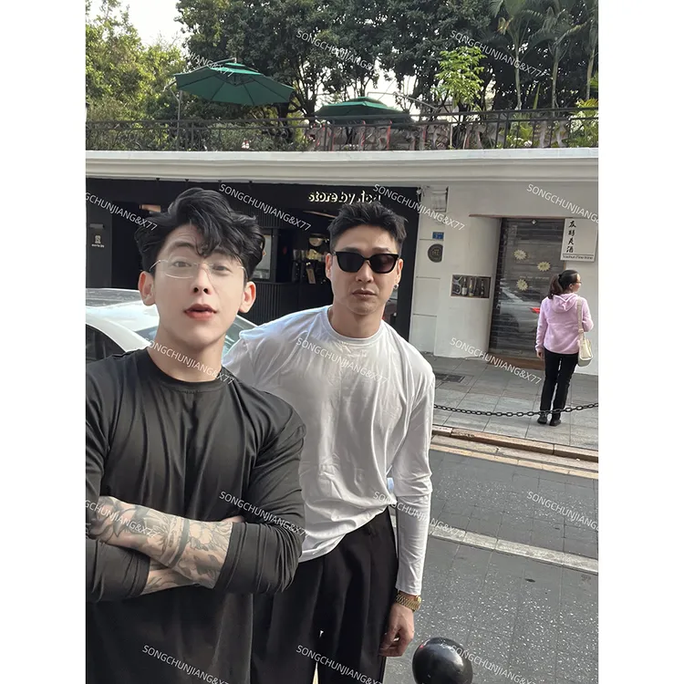 宋春江同款 春季新款轻薄长袖T恤运动弹力训练上衣美式打底