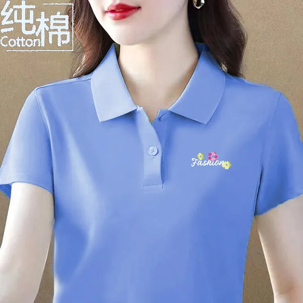 100%纯棉夏季显瘦透气妈妈装薄款洋气百搭大码休闲减龄短袖T恤