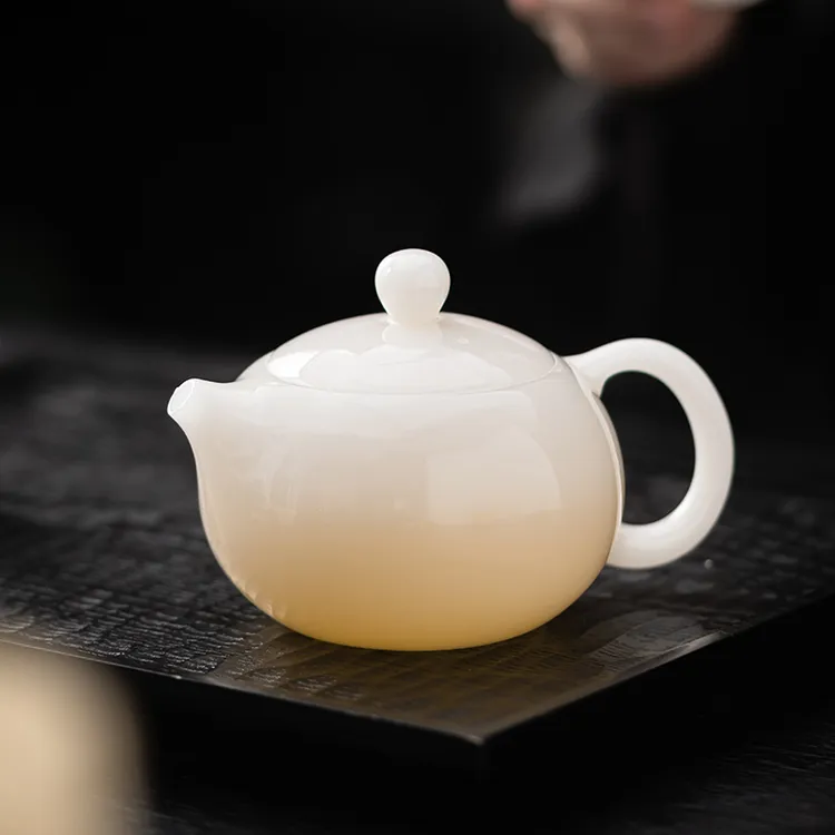 曾记窑冰种玉瓷西施壶陶瓷手工茶壶单壶可提可旋转茶具泡茶壶茶具
