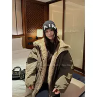 Glele私服「雪山派克服」高级感拼接毛领派克服巴恩风外套