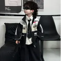 男童外套儿童秋装2025新款中小宝宝潮流时髦痞帅机车夹克套装CN1