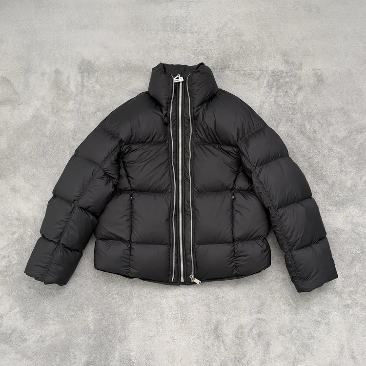 Down Jacket立领蓬松面包羽绒服双拉链调节型男士短款白鸭绒外套