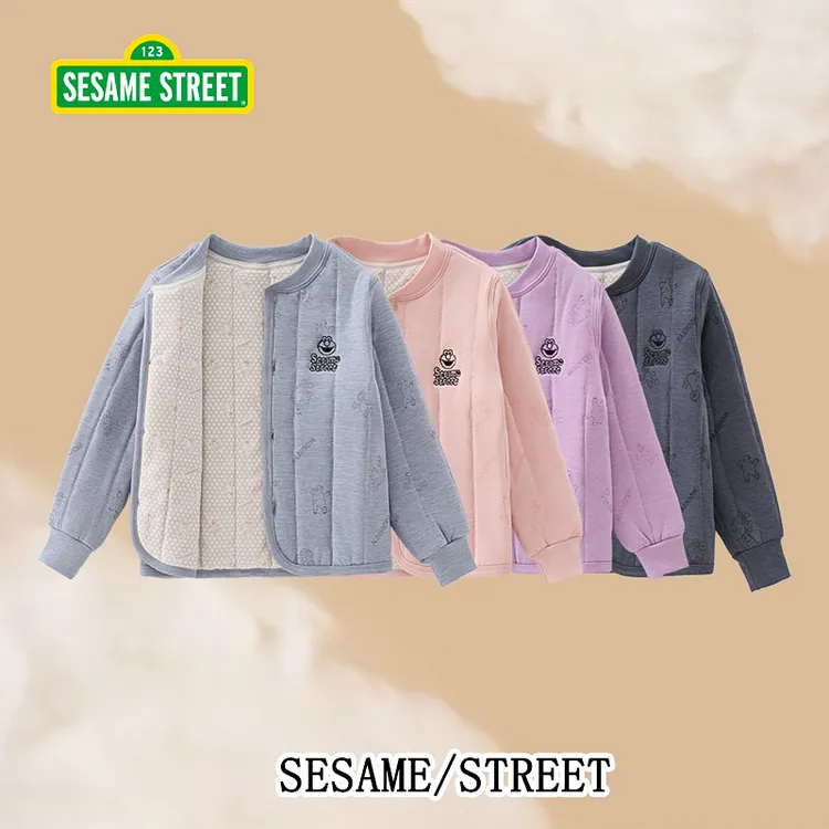 【芝麻街】含20%真羊毛温变校服神器儿童保暖开衫外套ZMJ118