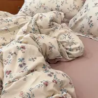 初秋新款 双层纱人字纹100%纯棉单（双）人被套（多）双面