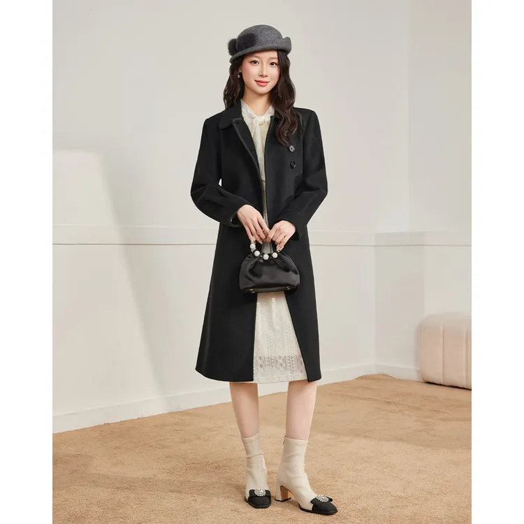 【小个子专属】IEF/爱依服2025冬季新款通勤气质高级保暖呢绒长外套